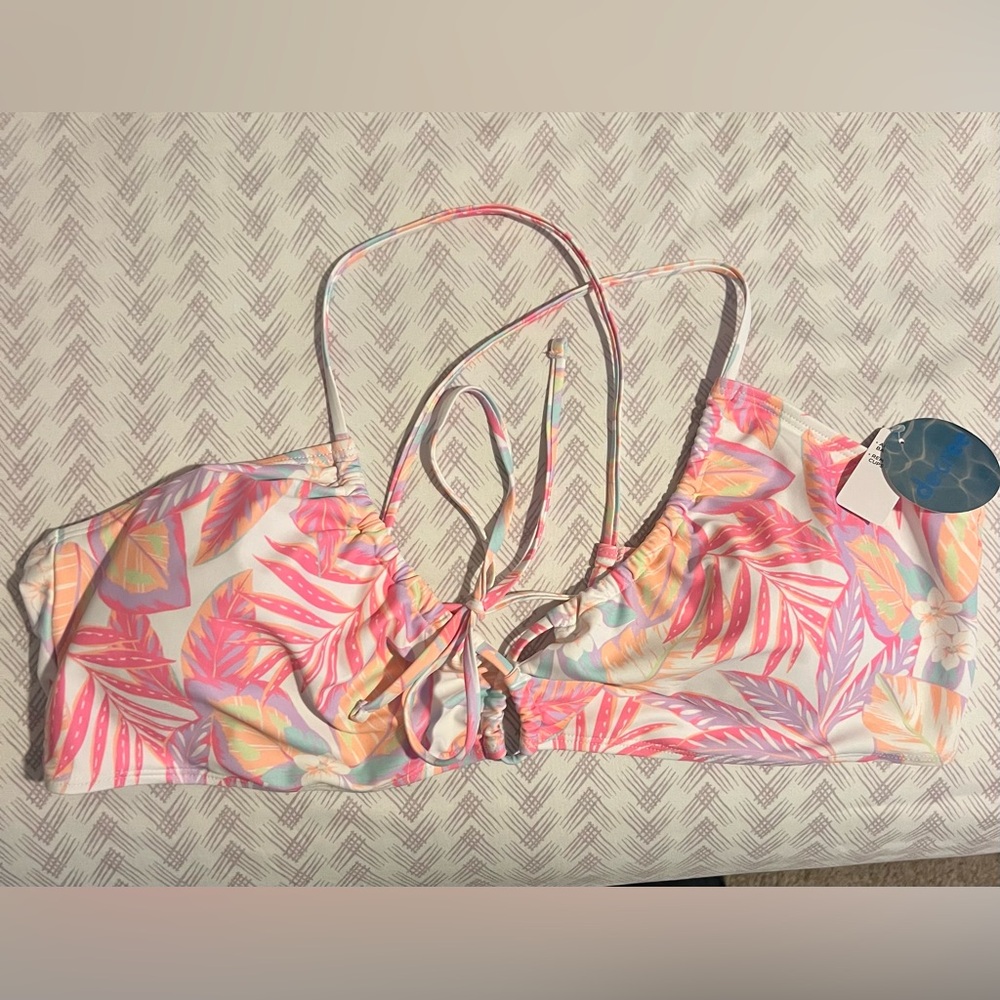 Peachy pink party bikini top